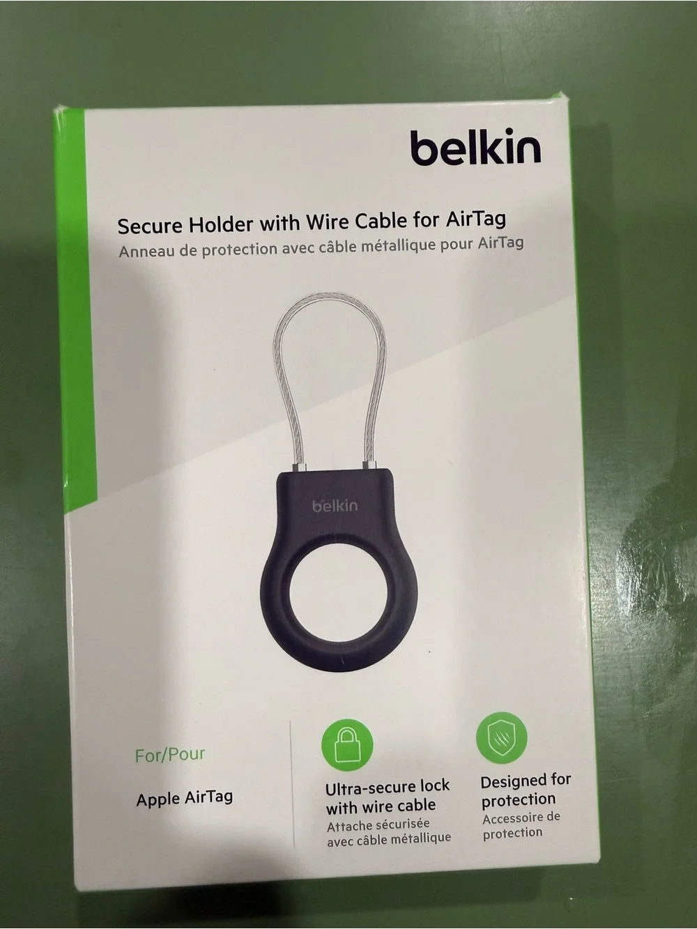 belkin Black Secure Holder with Wire Cable for AirTag